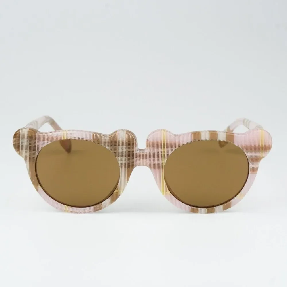 NEW Burberry JB4355 KIDS 397273 Check Pink Bronze  Round Unisex Sunglasses